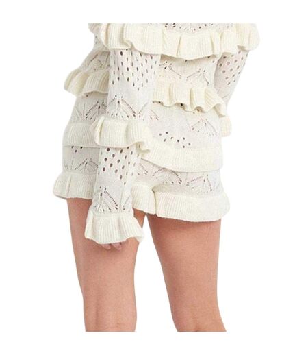 Womens/ladies Gentle Knitted Shorts Cream The Ragged Priest