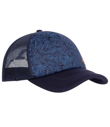 Alida Leaf Print Trucker Hat Blue Trespass