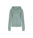 Sweat À Capuche College Femme Vieux Vert Awdis-1