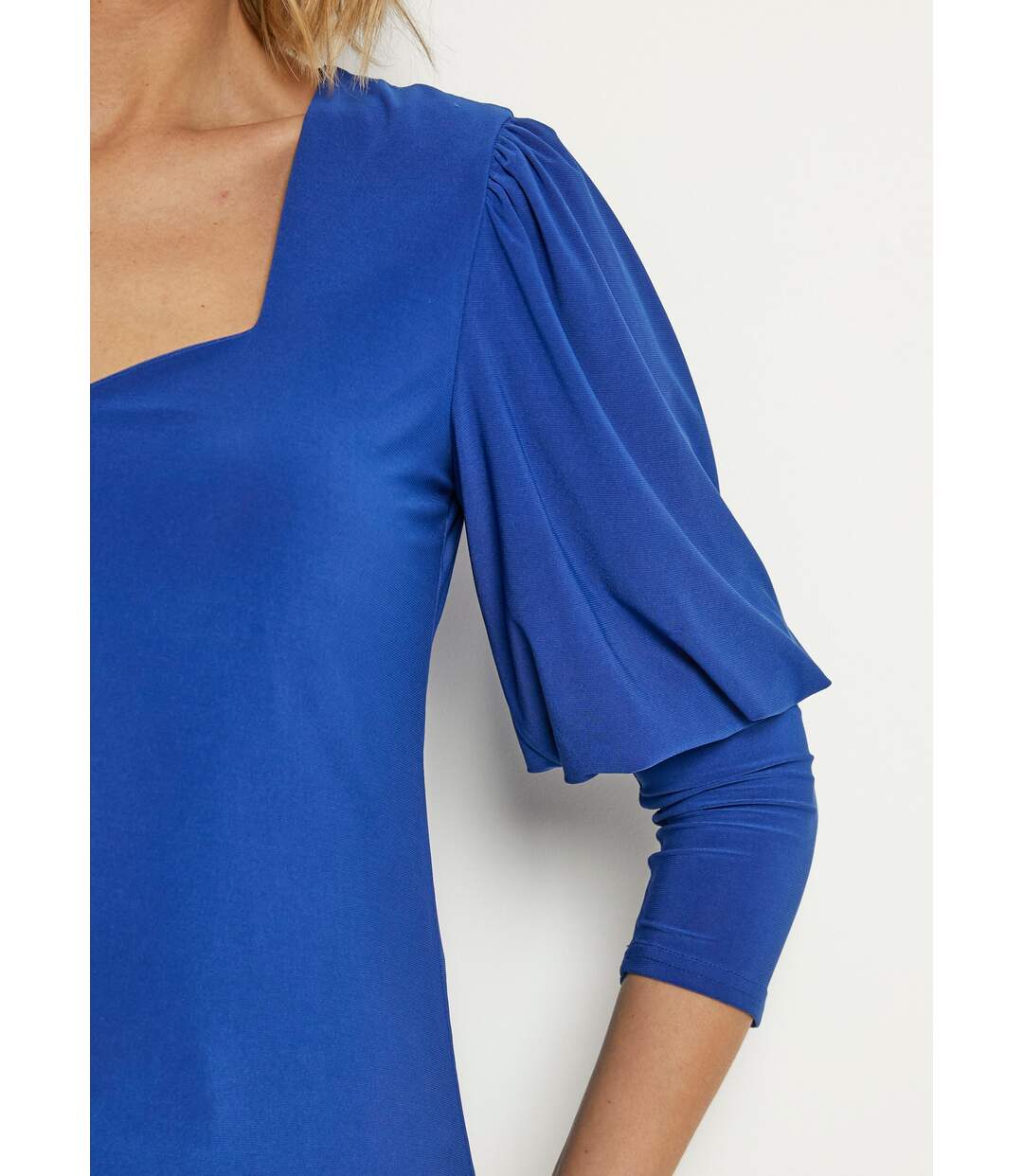 Tunique stretch décolleté carré manches 3/4-4