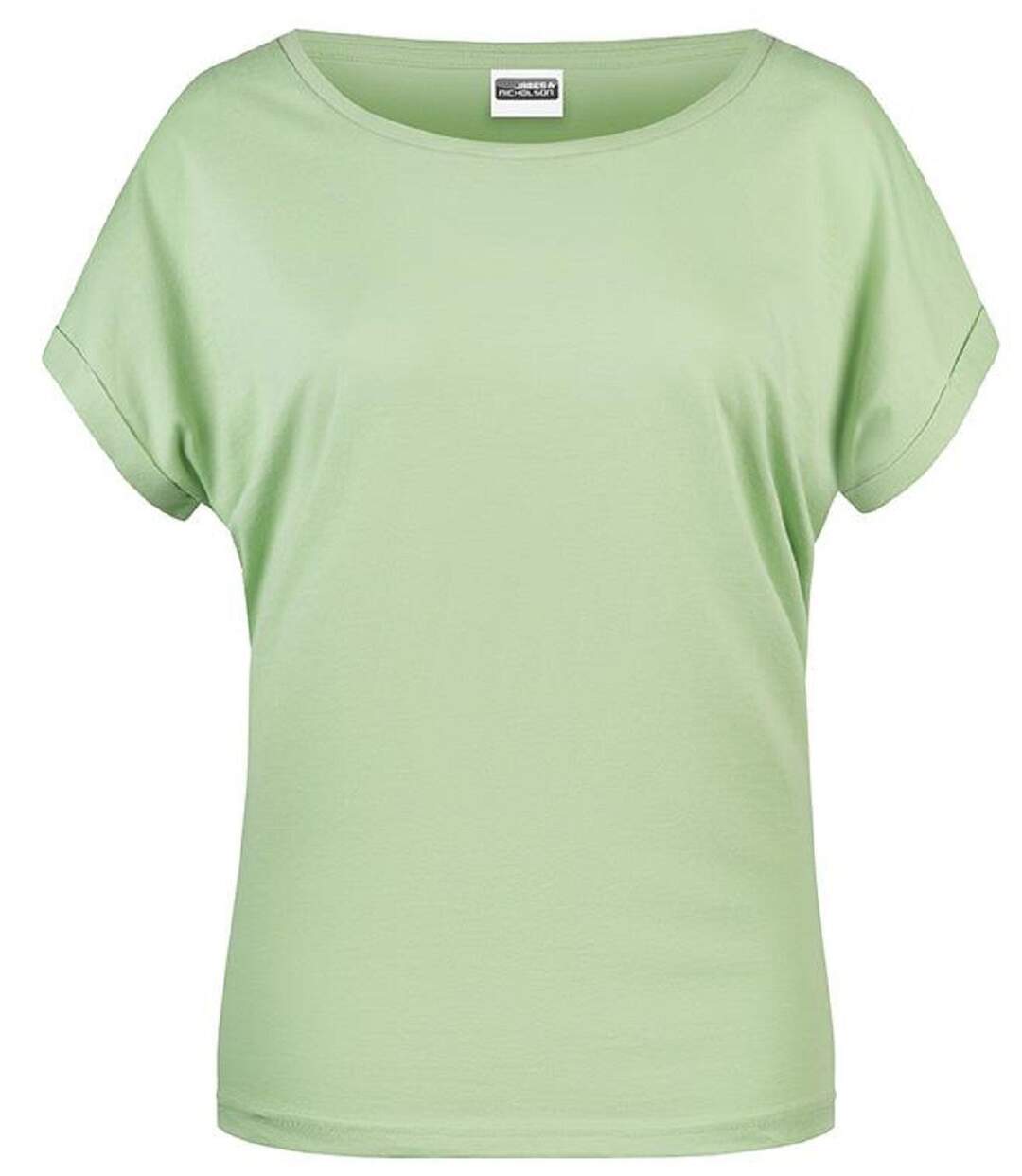 T-shirt BIO col bateau - Femme - 8005 - vert pastel