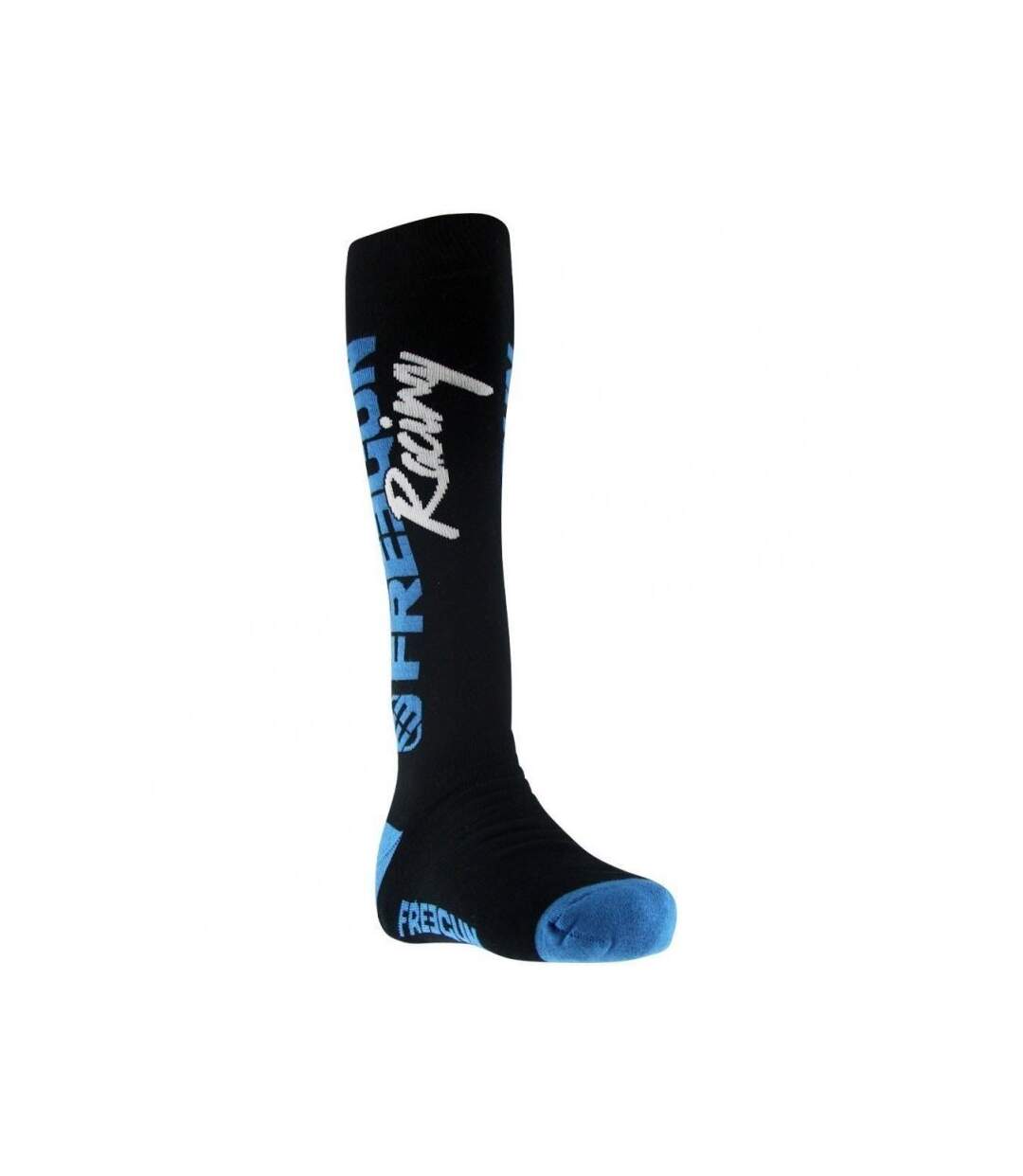 FREEGUN Chaussettes Hautes Homme Coton RACING Noir Bleu-1