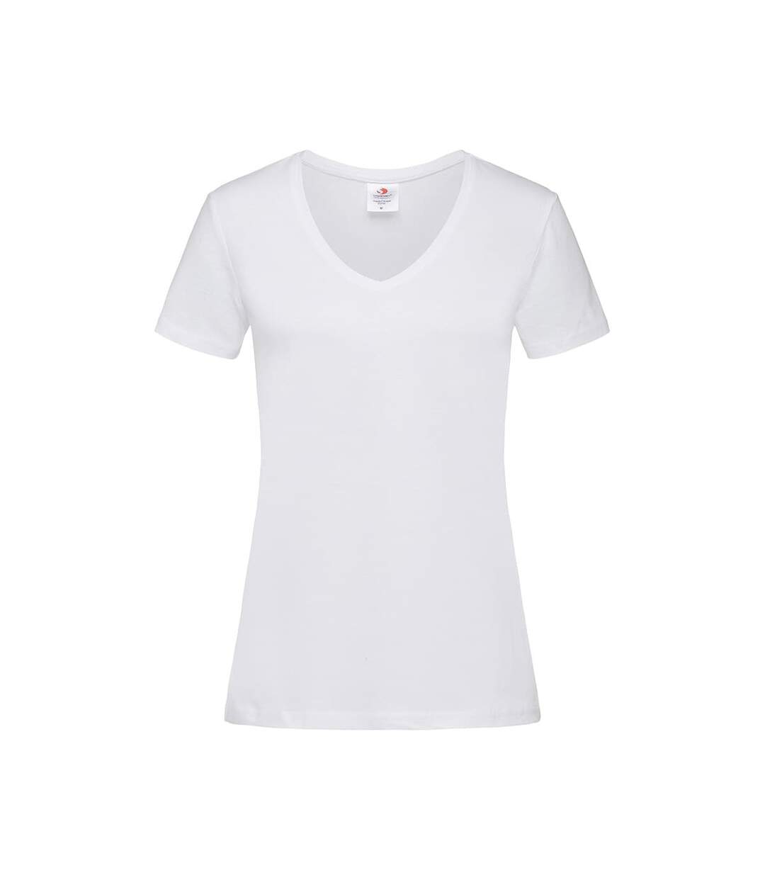 Womens/ladies classic v neck tee white Stedman-1