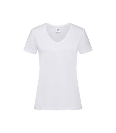 Womens/ladies classic v neck tee white Stedman