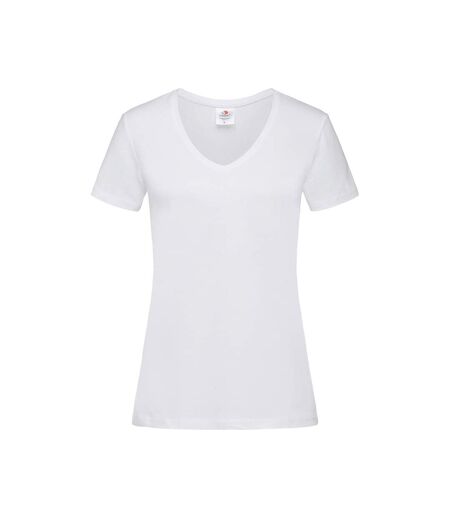 Womens/ladies classic v neck tee white Stedman