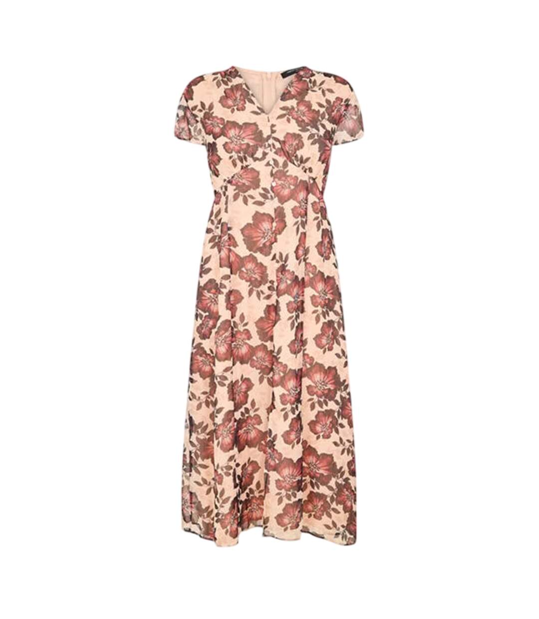 Womens/ladies Elyse V Neck Flutter Midi Dress Multicoloured French Connection-1