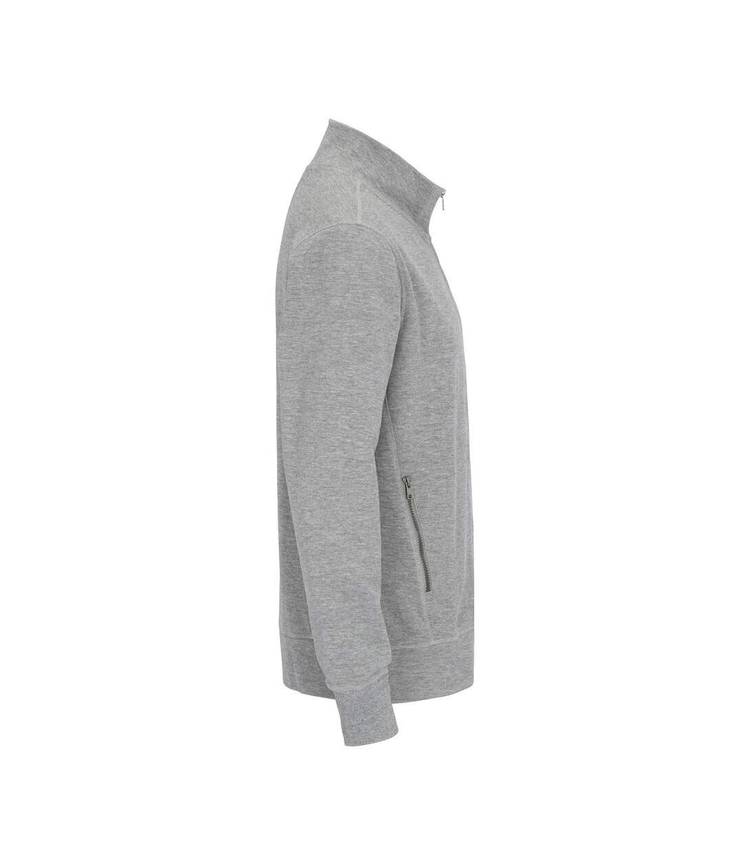 Mens French Terry Full Zip Jacket Grey Melange Cottover-4