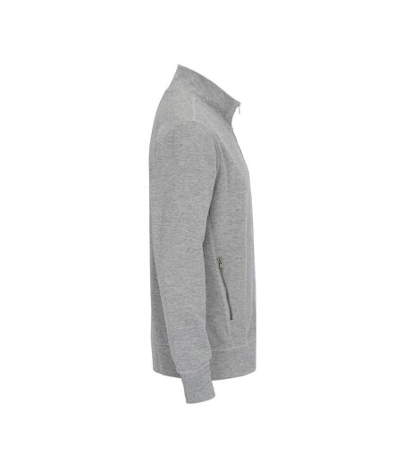 Mens French Terry Full Zip Jacket Grey Melange Cottover