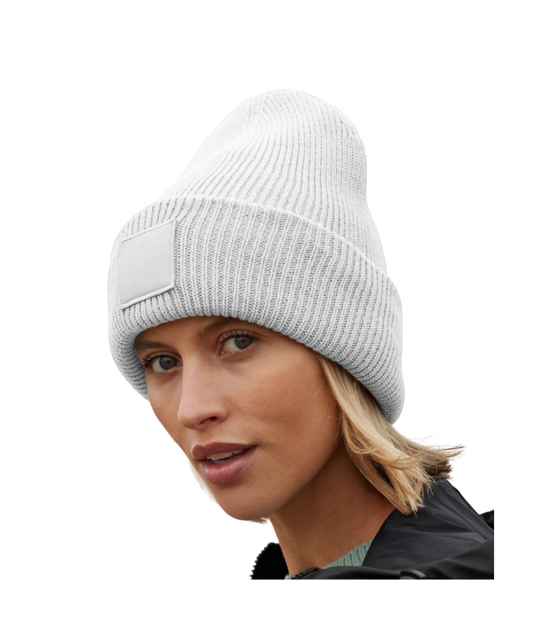 Bonnet Motif/style Écusson Tonal Adulte Gris Clair Beechfield-1