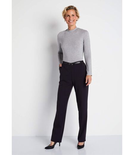 Pantalon infroissable taille semi élastiquée