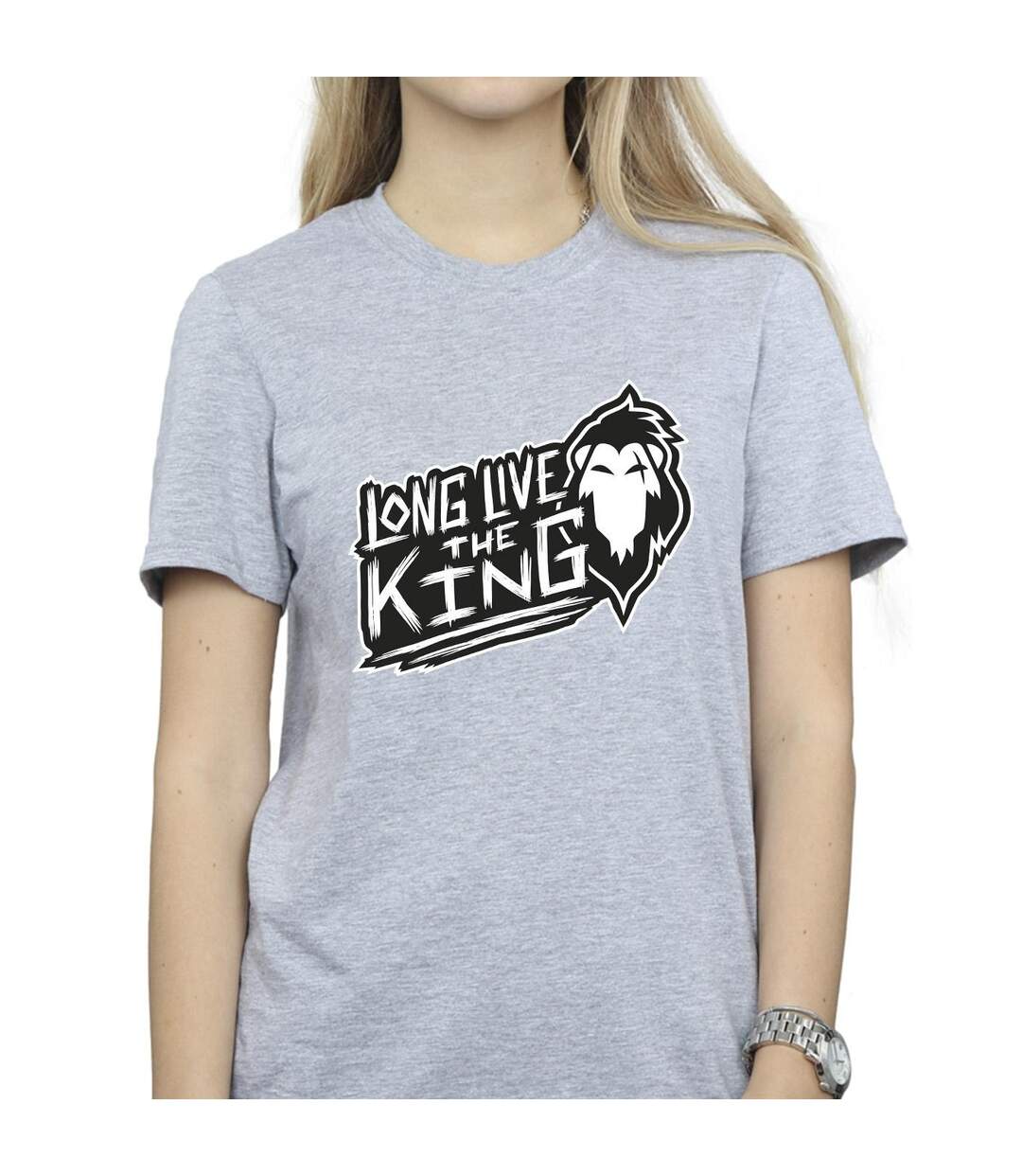 Disney Womens/Ladies The Lion King The King Cotton Boyfriend T-Shirt (Gris sportif) - UTBI29493-3