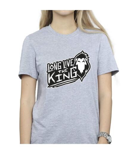 Disney Womens/Ladies The Lion King The King Cotton Boyfriend T-Shirt (Gris sportif) - UTBI29493