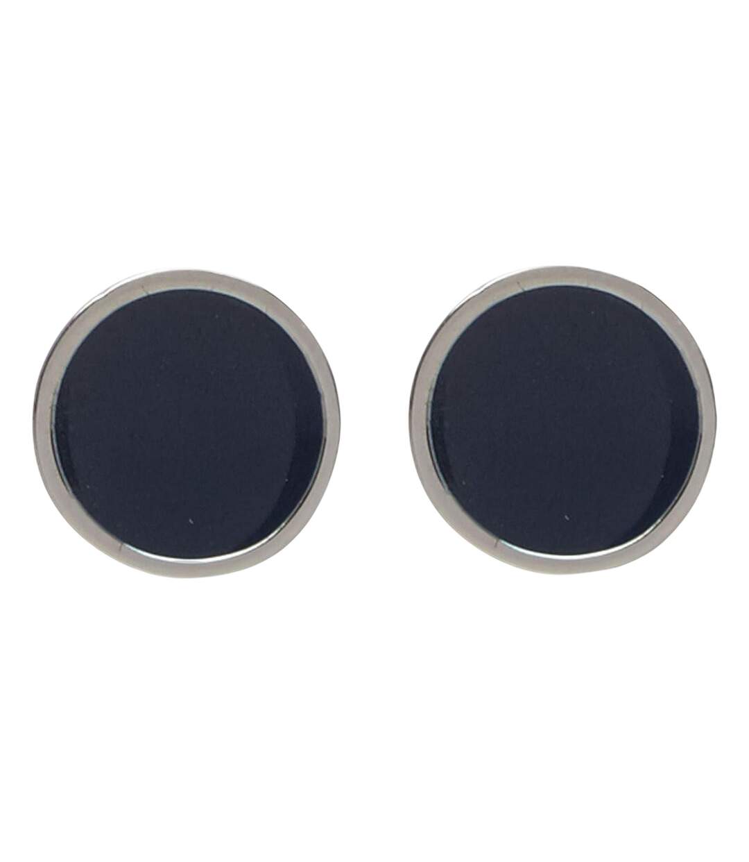 Mens Polished Round Formal Cufflinks One Size Blue Hugo-1