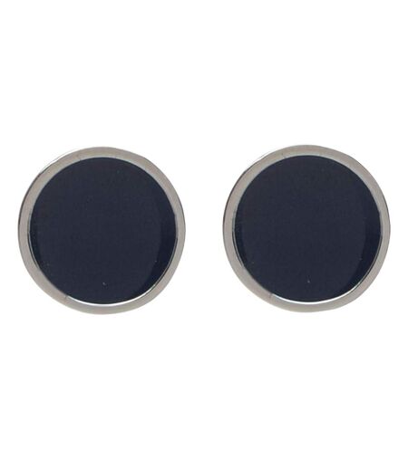 Mens Polished Round Formal Cufflinks One Size Blue Hugo