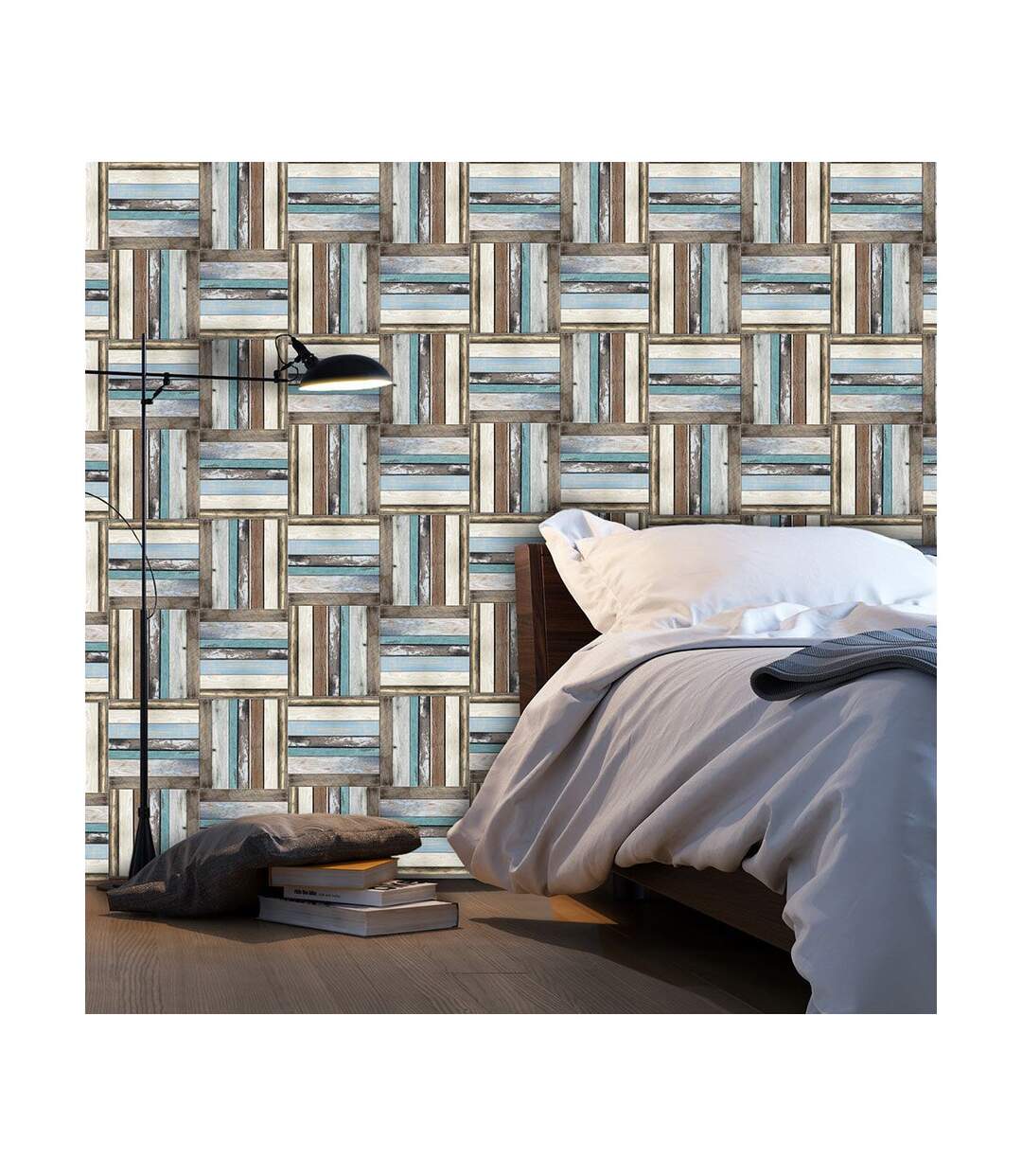 Papier Peint Wooden Weave of Colors 50x1000cm-1