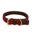 Interlaced leather lined dog collar l burgundy Benji & Flo