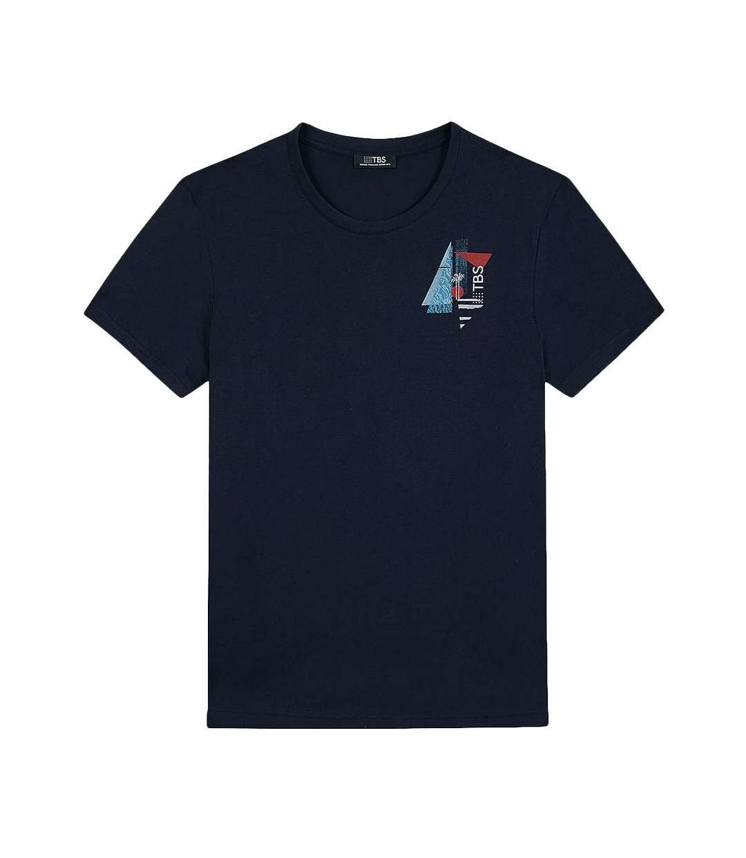 T-Shirt marine homme tbs arctique miel-1