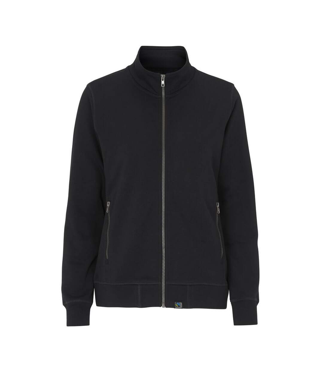 Womens/ladies French Terry Full Zip Jacket Black Cottover-1