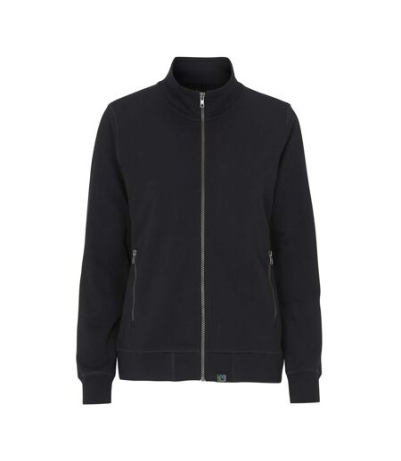 Womens/ladies French Terry Full Zip Jacket Black Cottover