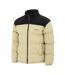 Mens Colour Block Corduroy Quilted Puffer Jacket Light Khaki Firetrap-1