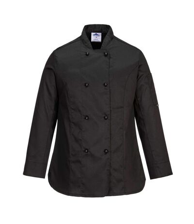 Portwest Womens/Ladies Rachel Long-Sleeved Chef Jacket (Black)