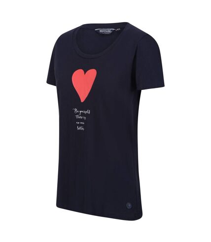 Womens/ladies filandra vii heart t-shirt navy Regatta