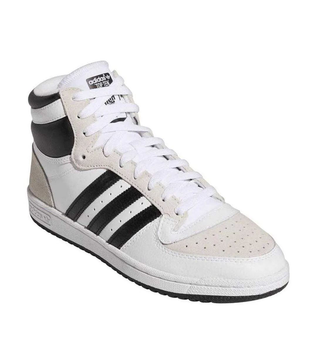Mens Originals Leather High Top Trainers White Adidas-4