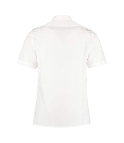 Chemise de pilote à manches courtes homme blanc Kustom Kit