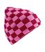 Bonnet Motif/style Damier Adulte Rouge Classique Vrai Rose Beechfield-2