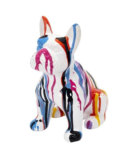 Bouledogue en céramique assis 20 cm Multicolore