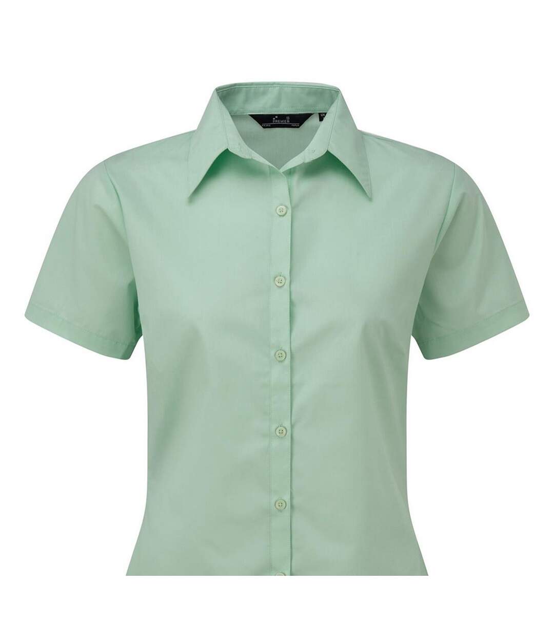 Chemisier À Manches Courtes Femme Vert Eau Premier-2