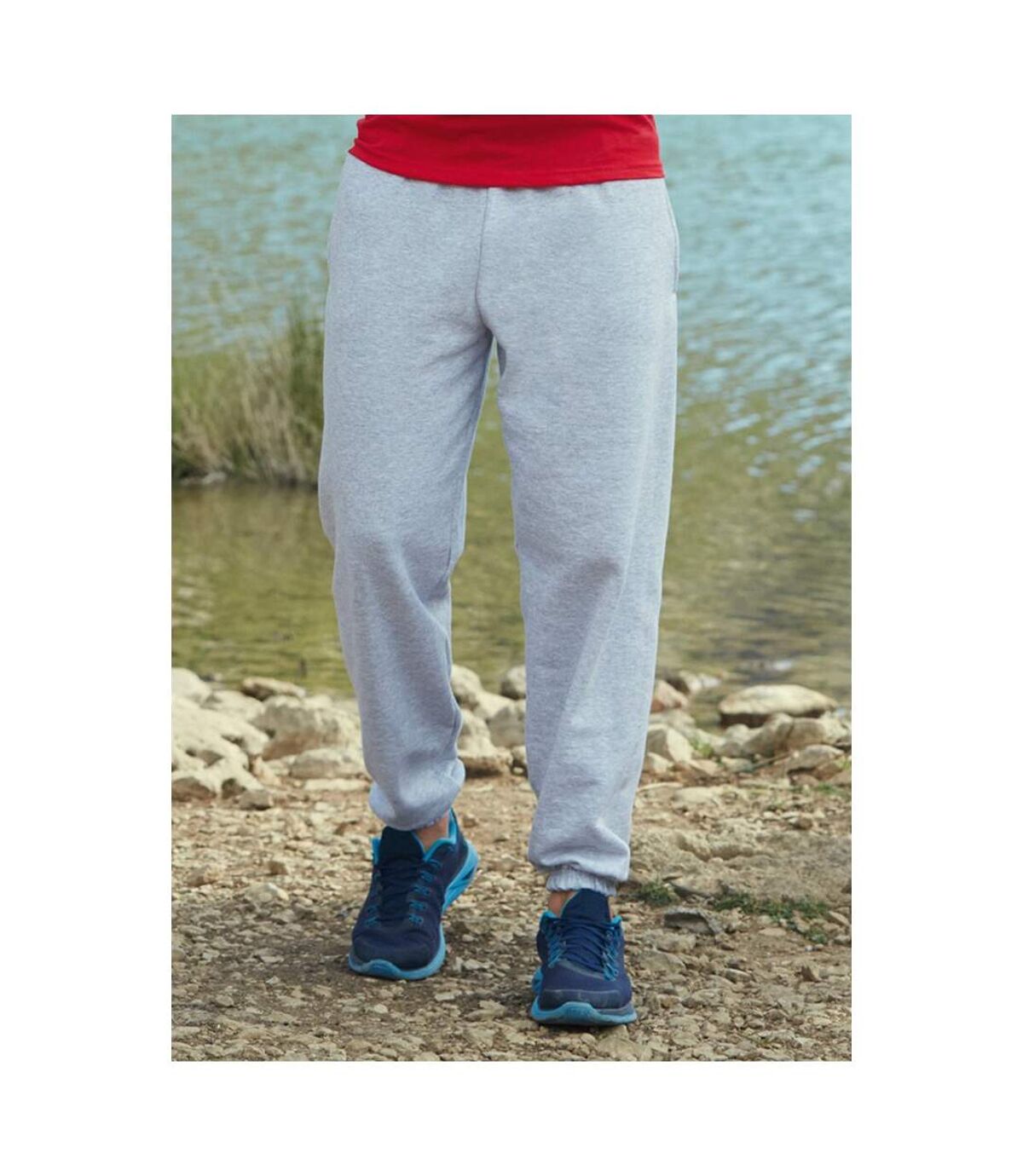 Fruit Of The Loom Mens Elasticated Cuff Jog Pants/Jogging Bottoms (Heather Gray)