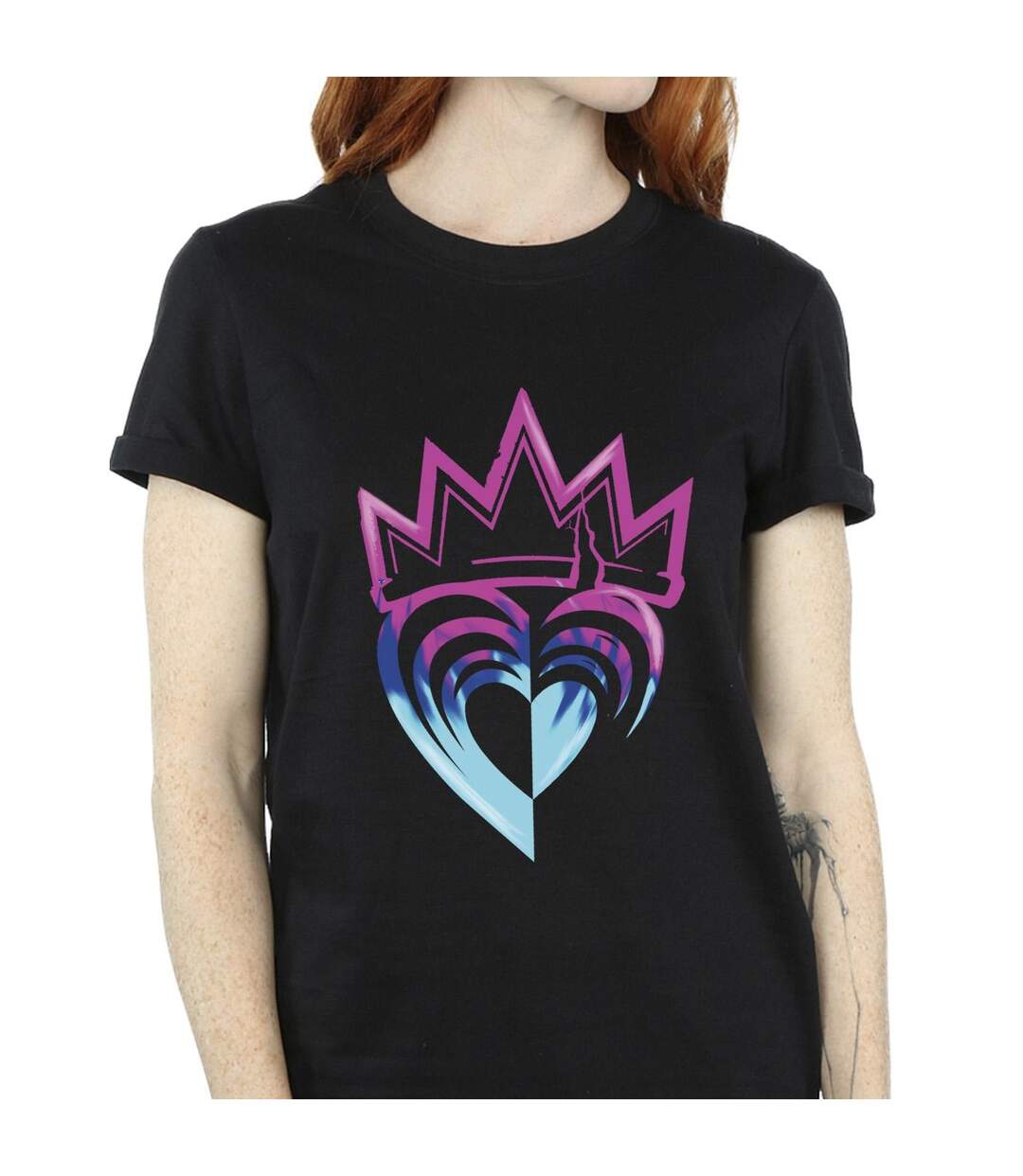 Disney - T-shirt DESCENDANTS PINK CROWN - Femme (Noir) - UTBI20125-3