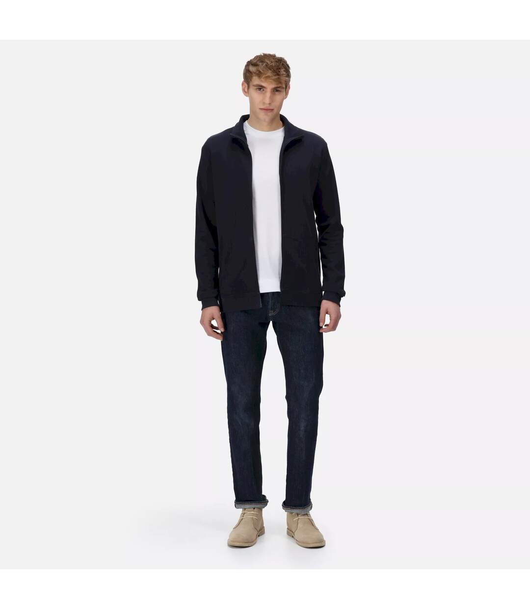 Mens Felton Sustainable Full Zip Fleece Jacket Navy Regatta-1
