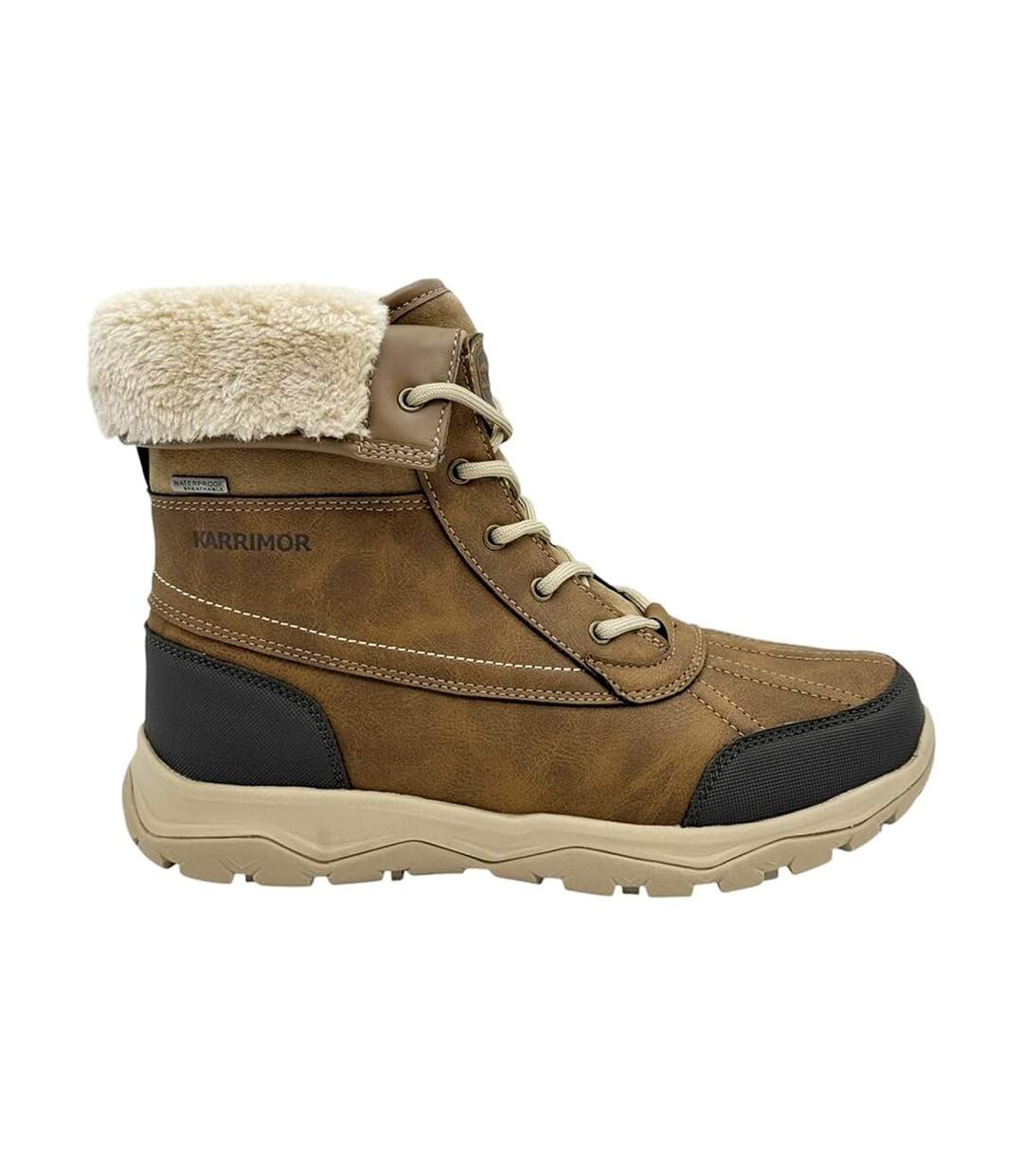 Womens/ladies Edmonton Leather Winter Boots Brown Karrimor-1