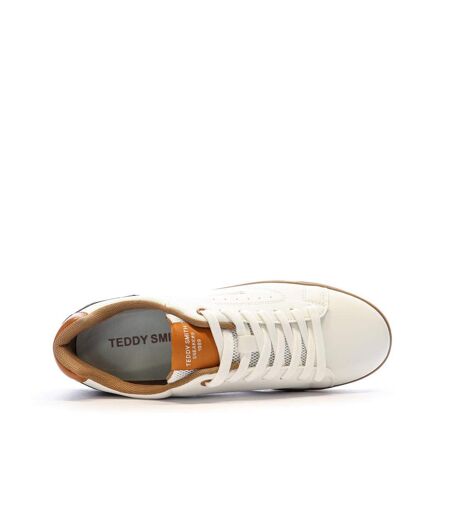 Baskets blanches/camel homme teddy smith white pu