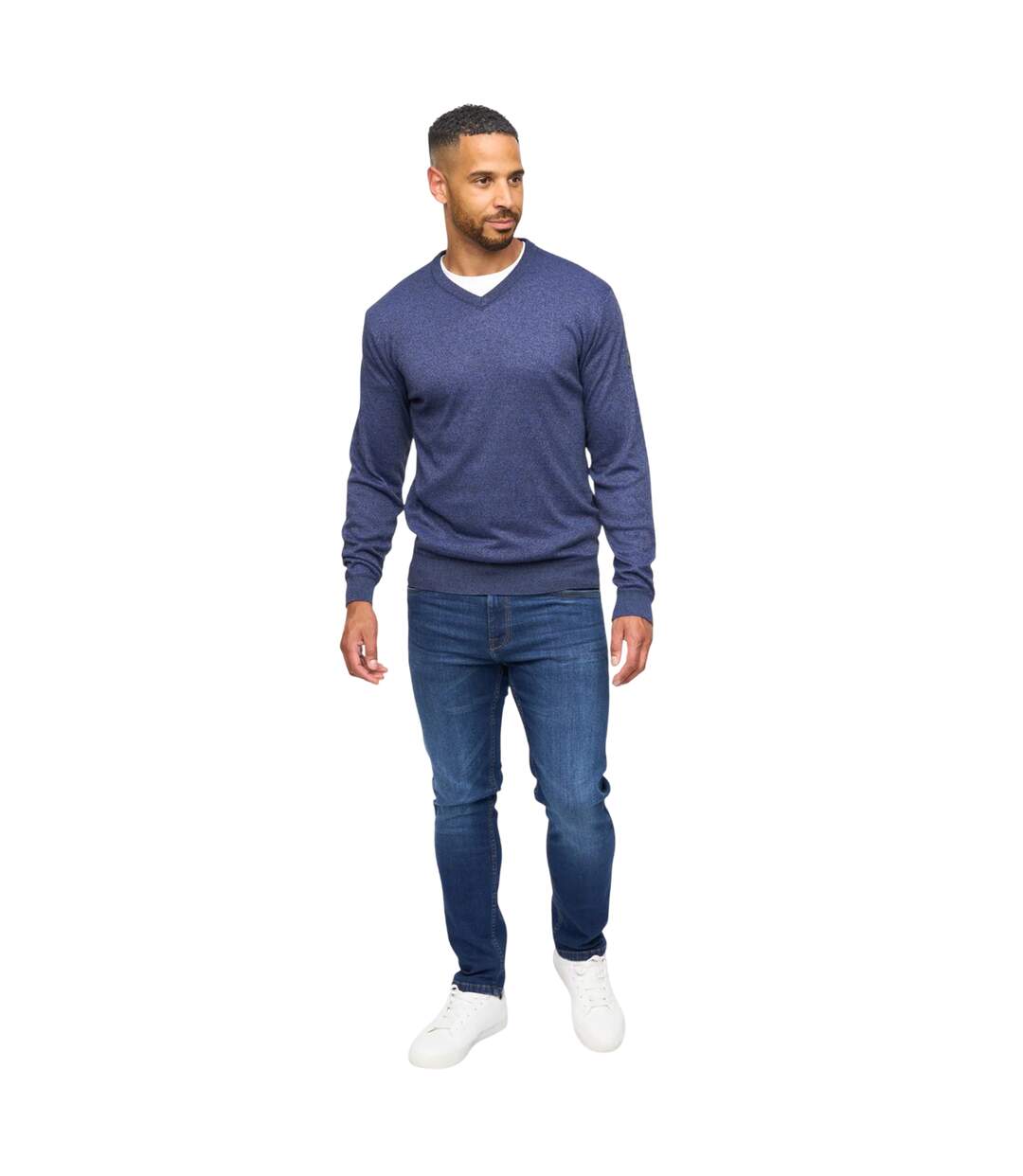 Pull Tinworth Homme Bleu Marine Chiné Bewley & Ritch-4