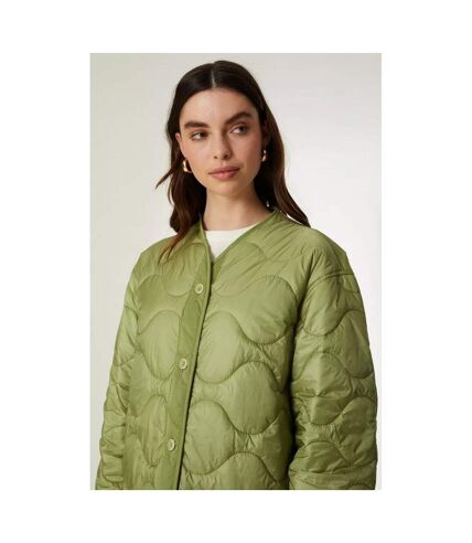 Womens/ladies lightweight quilted longline jacket khaki Principles