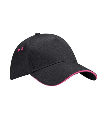 Casquette de baseball noir / fuchsia Beechfield