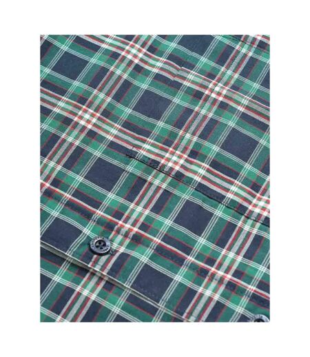 Chemise Manches Longues Motif/style À Carreaux Classic Homme Bleu Marine Vert Rouge Lambretta