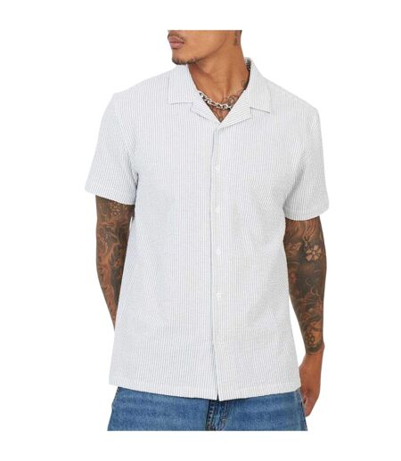 Chemise Motif/style Fines Rayures Homme Bleu Blanc Brave Soul