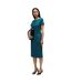 Robe Mi-longue Manches Courtes Femme Vert Boss-1