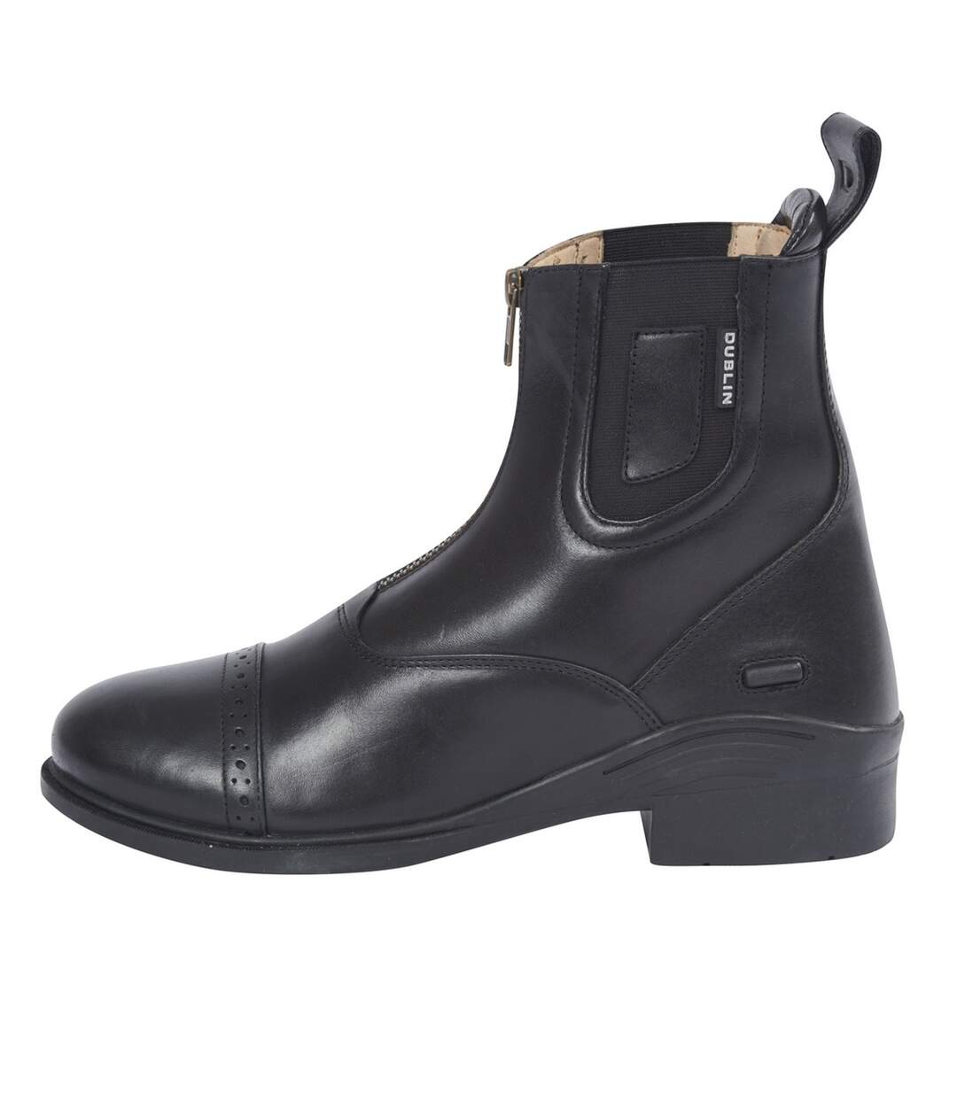 Evolution adults zip front leather paddock boots black Dublin