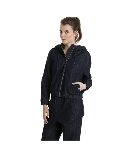 Womens/ladies T7 Denim Track Jacket Black Puma