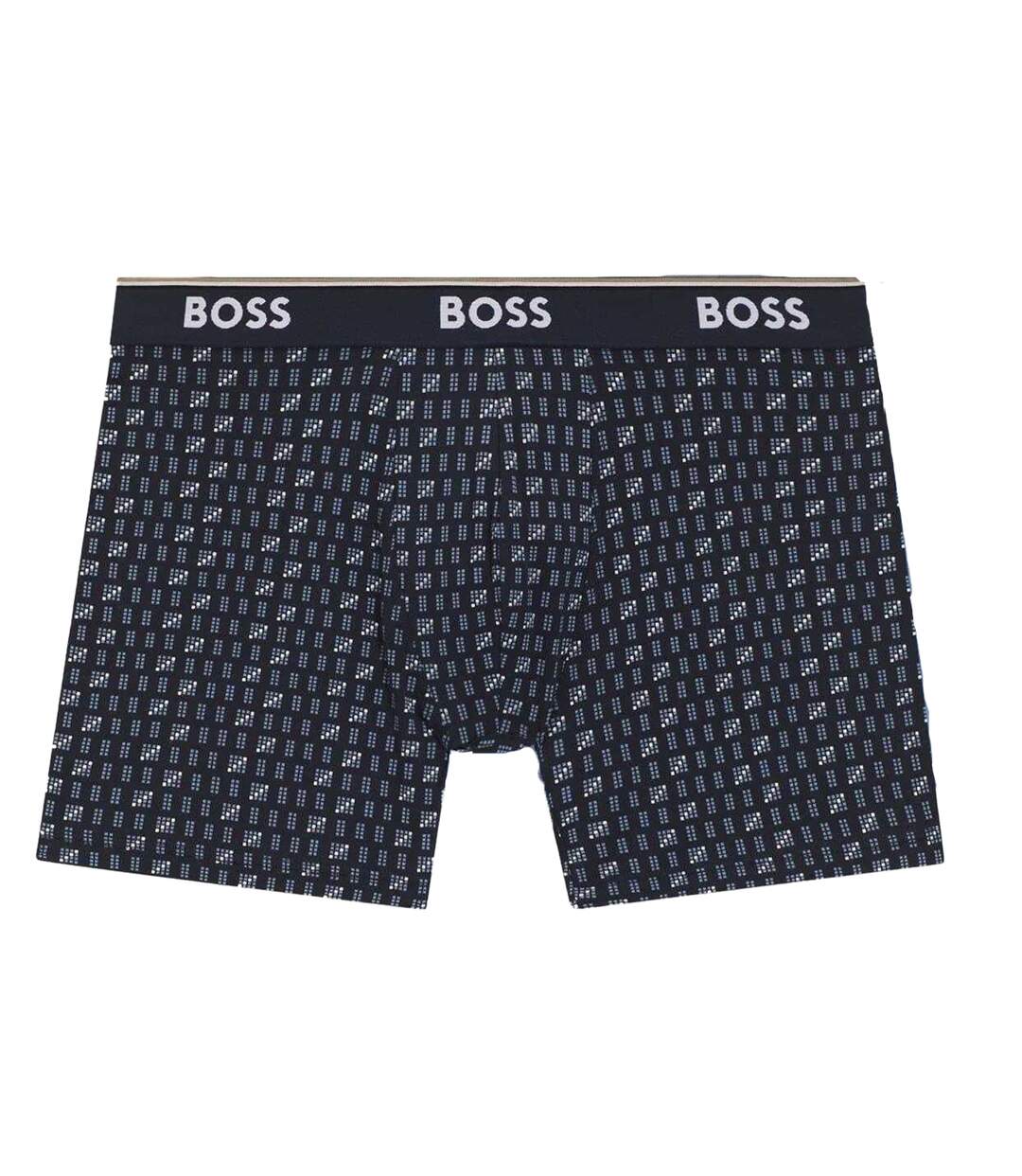 Lot De 3  Boxers Homme Bleu Bleu Marine Boss-2