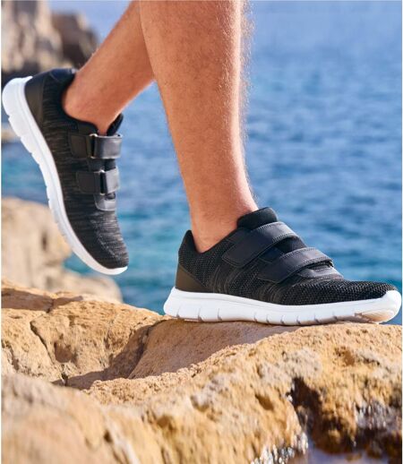 Men's Hook-and-Loop Trainers - Black