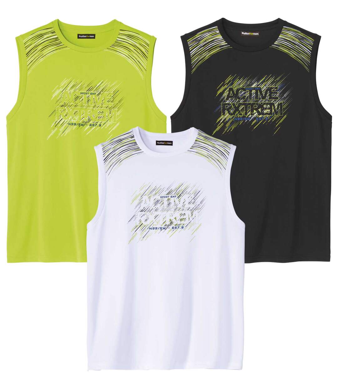 Set van 3 mouwloze T-shirts Active Xtrem Atlas For Men