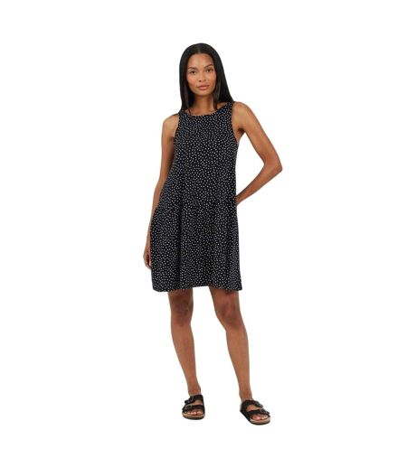 Womens/ladies Tiered V Neck Sleeveless Mini Dress Black White Brave Soul
