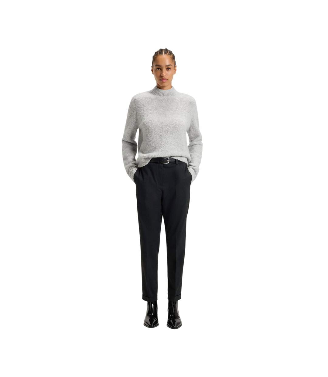 Chino Tachinoa Femme Bleu Foncé Boss-1