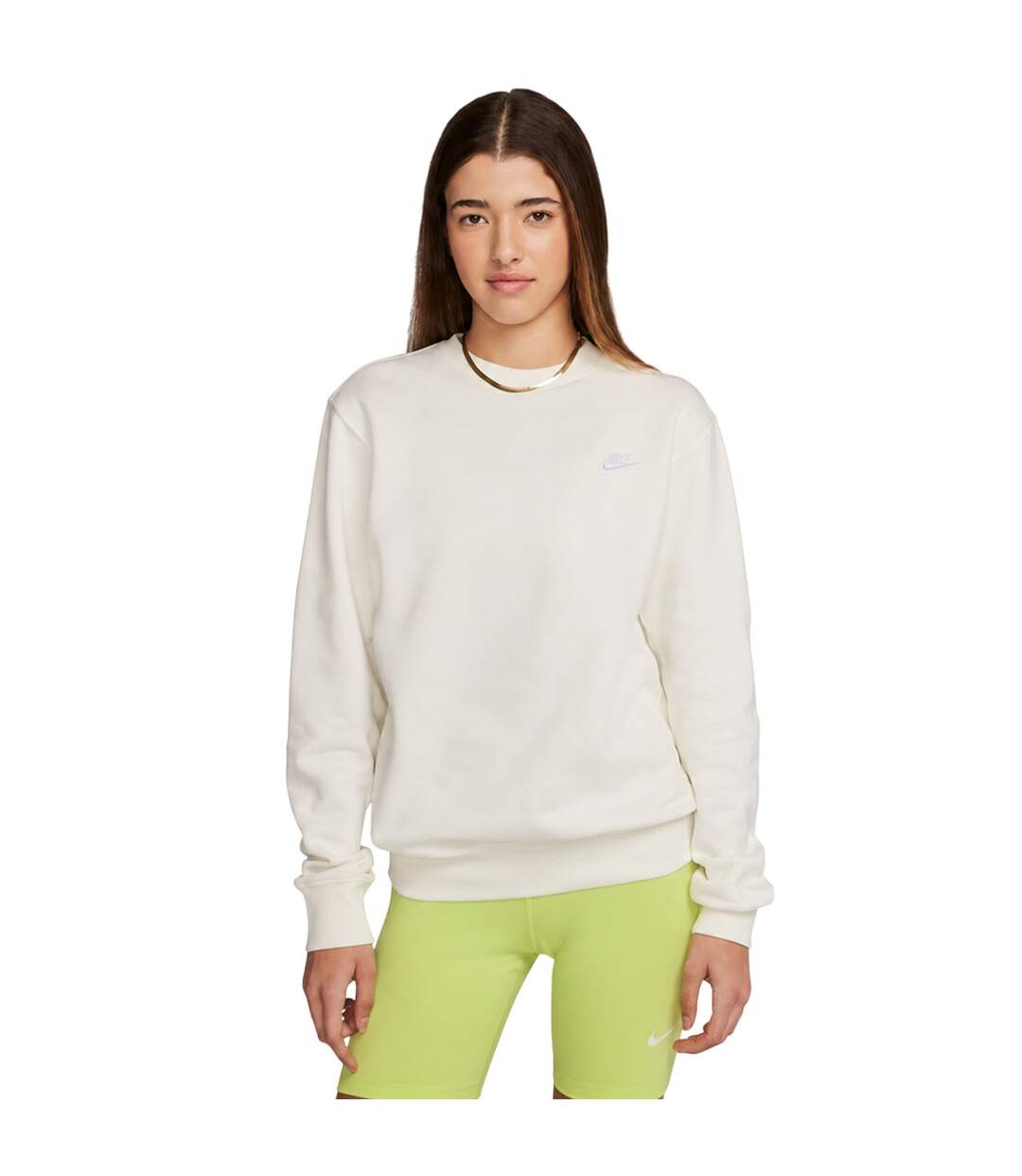 Mens Club Logo Crew Neck Sweatshirt Sail White Nike-2